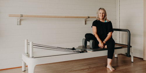 Liz Court with Pilates reformer